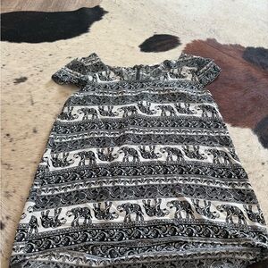 Black and White Elephant Print Blouse